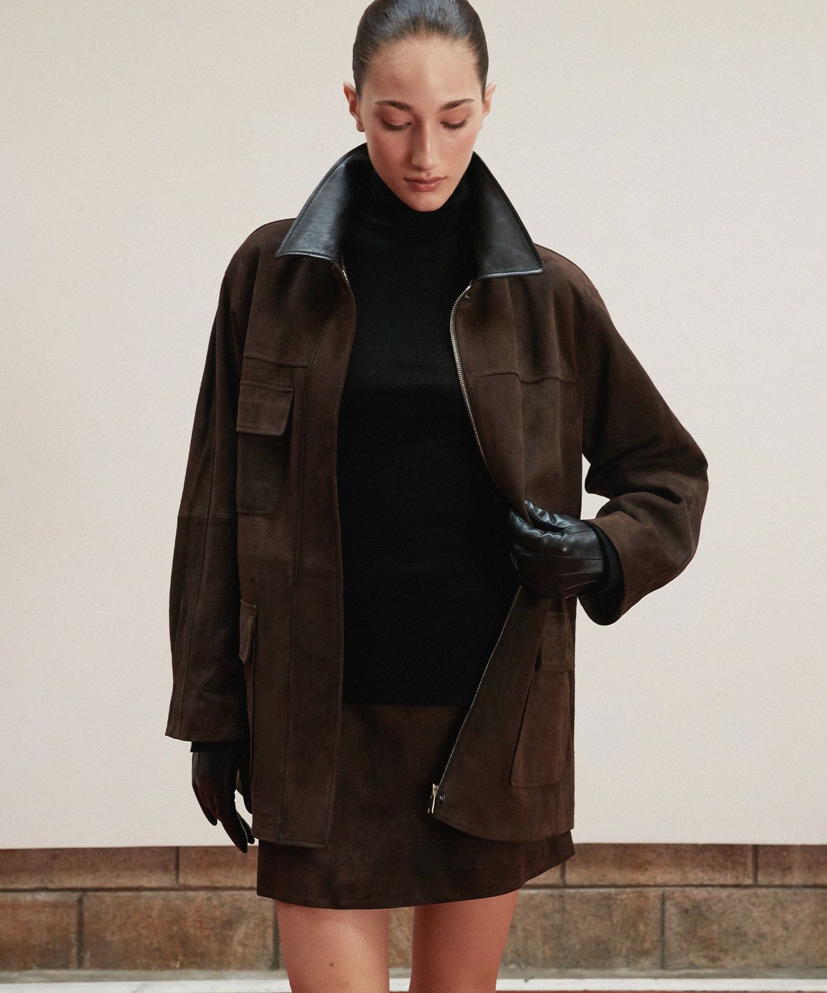 베르데마르(VERDEMAR) Suede Safari Jacket_Deep Brown