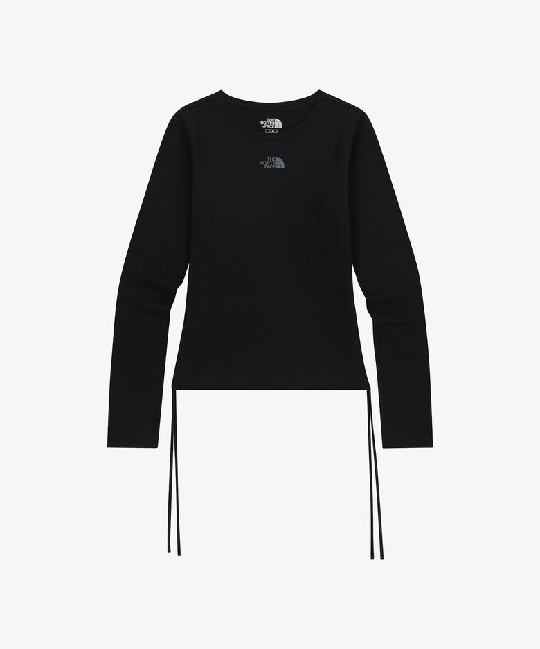 NT7TR80L 여성 셔링 긴팔 라운드티 BLACK