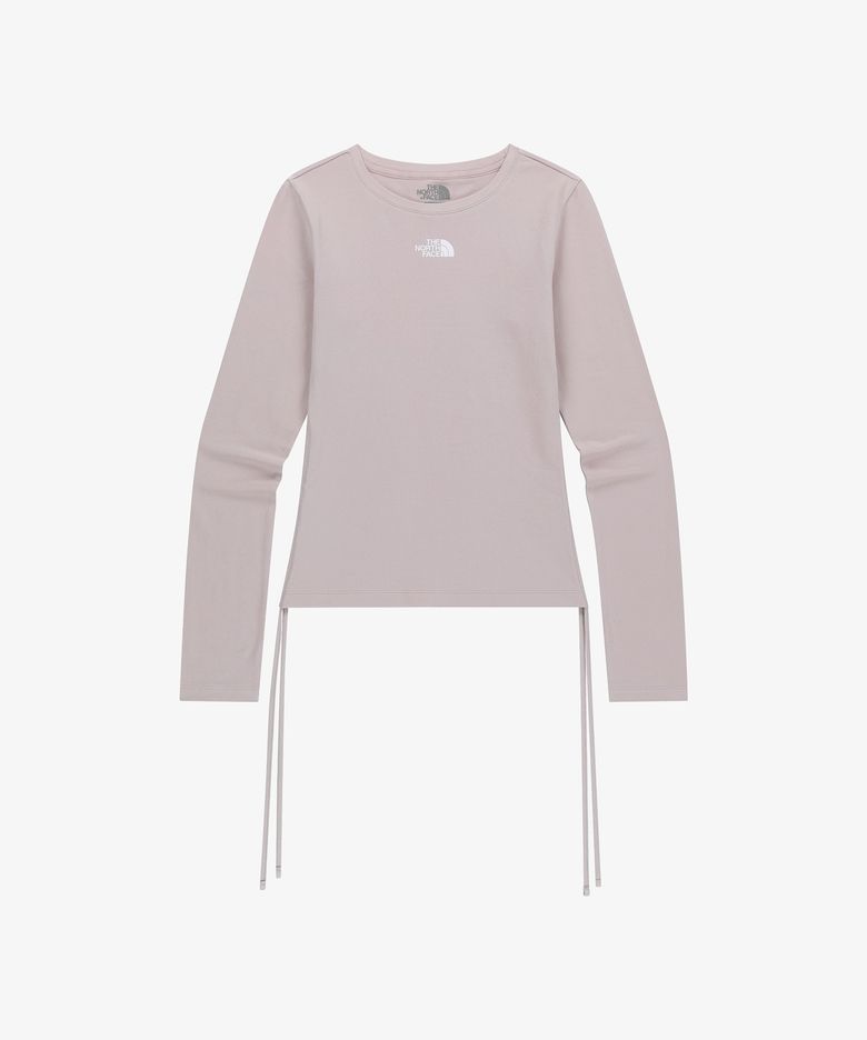NT7TR80J 여성 셔링 긴팔 라운드티 GRAYISH_LILAC