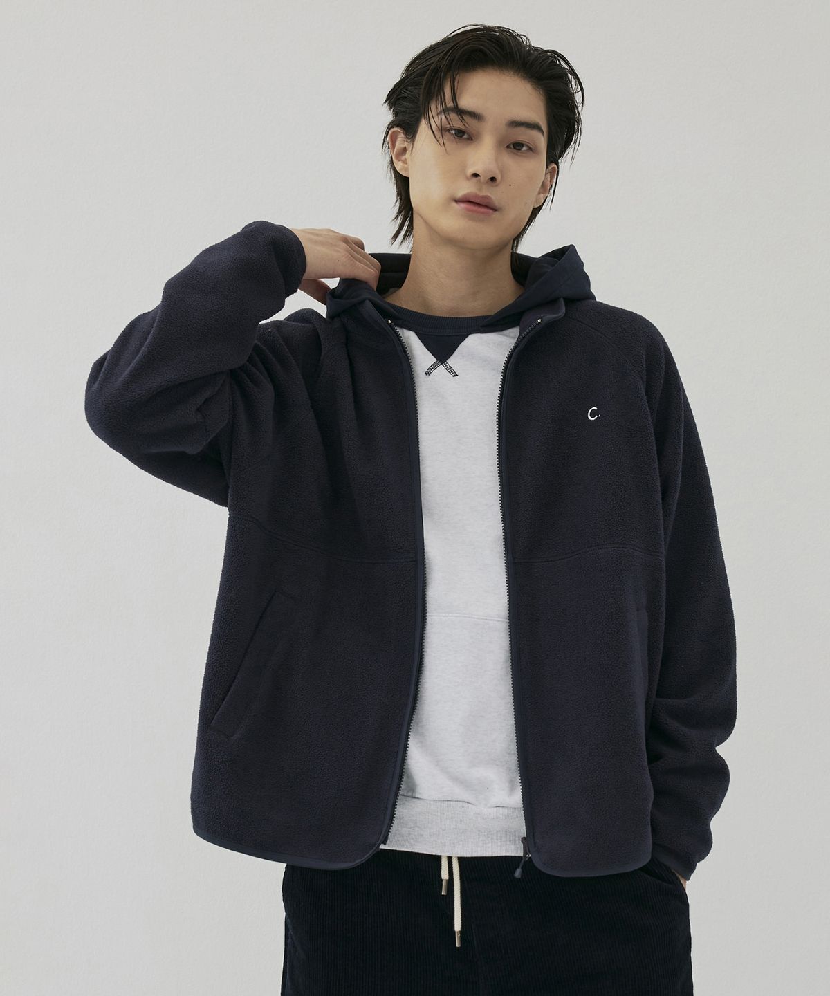 클로브(CLOVE) [25FW clove] High-Neck Fleece Jacket_Men (Navy)