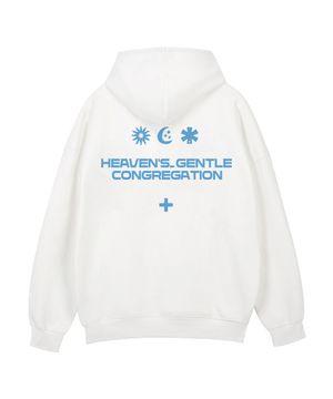 해븐스젠틀 후드 화이트 스카이블루