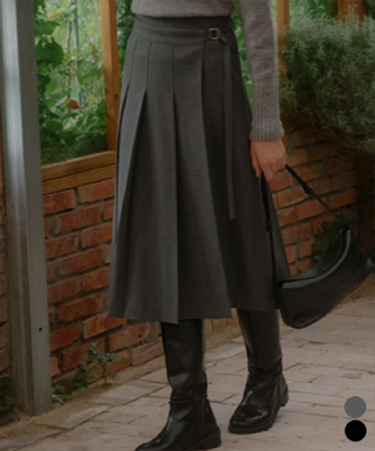 틸아이다이(TILL I DIE) Belt midi pleats skirt TIFA03SK01_2color