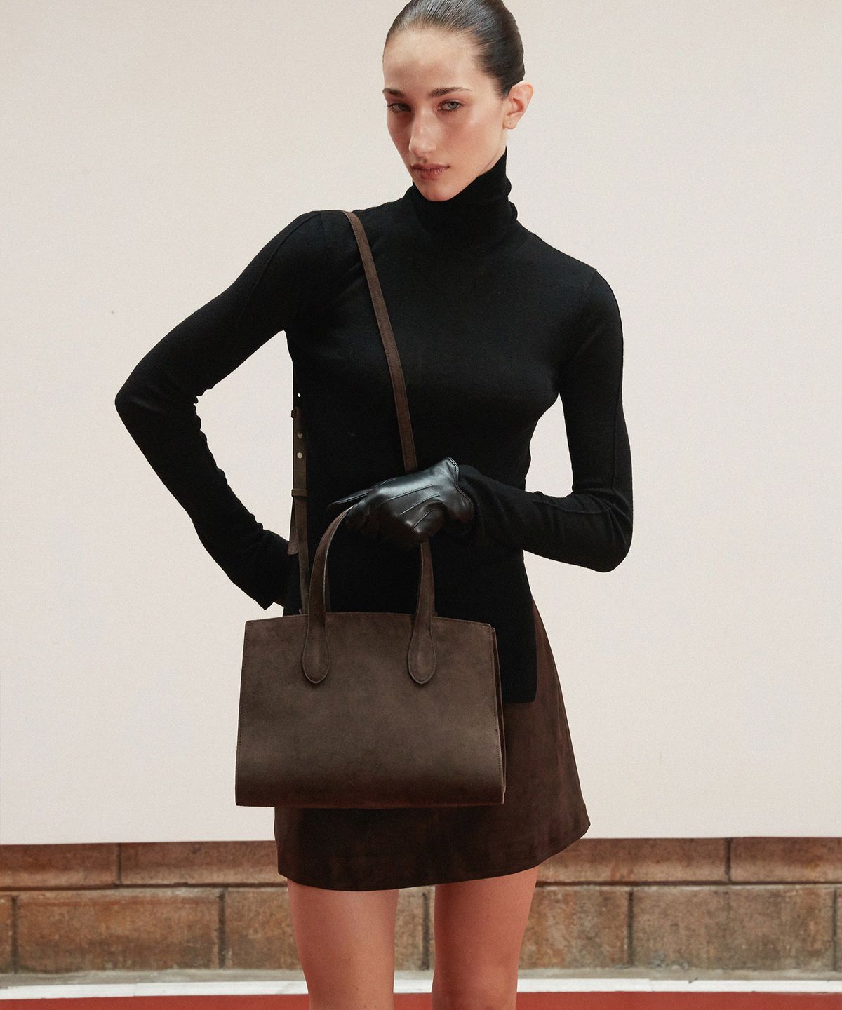 베르데마르(VERDEMAR) Suede Marcelle 13 Bag_Deep Brown