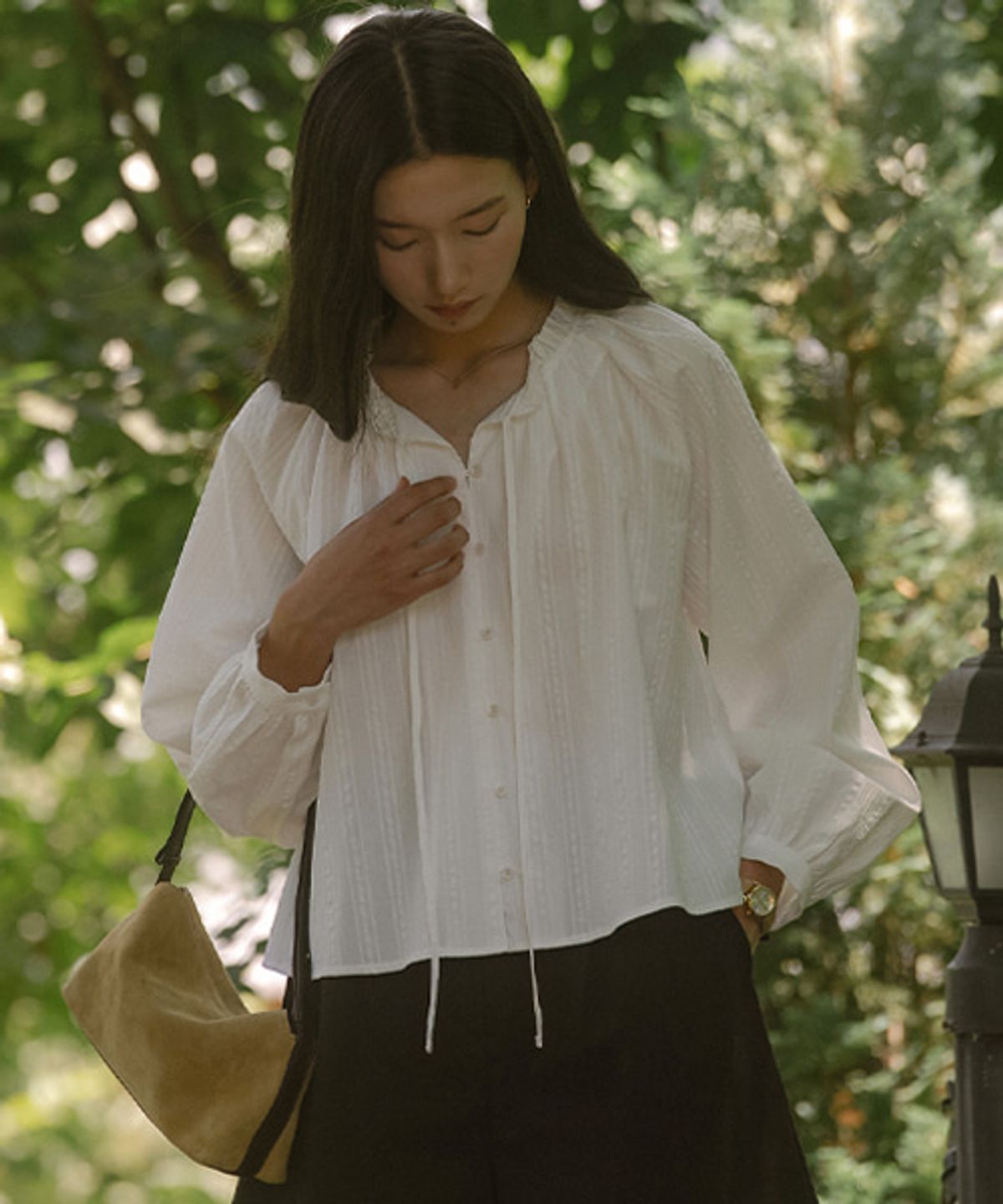 틸아이다이(TILL I DIE) Embo tie volume blouse TIFA03BL09_Ivory
