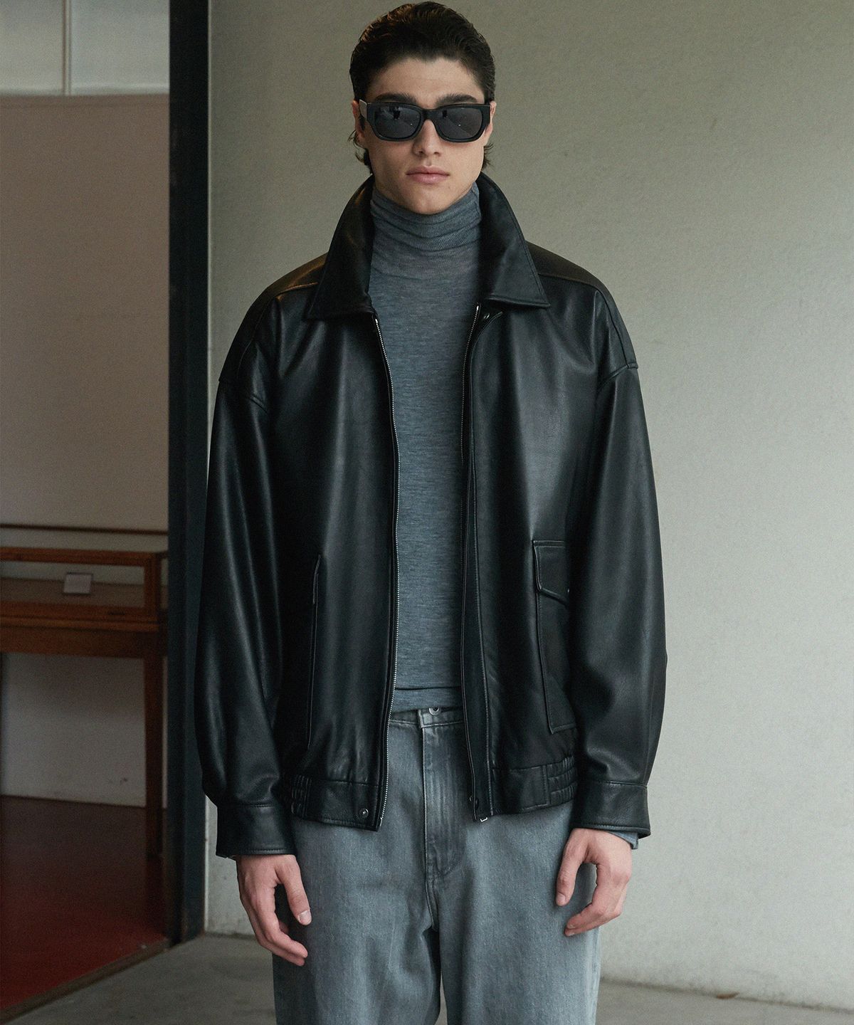 베르데마르(VERDEMAR) Vegetable Lambskin Overfit Blouson Men