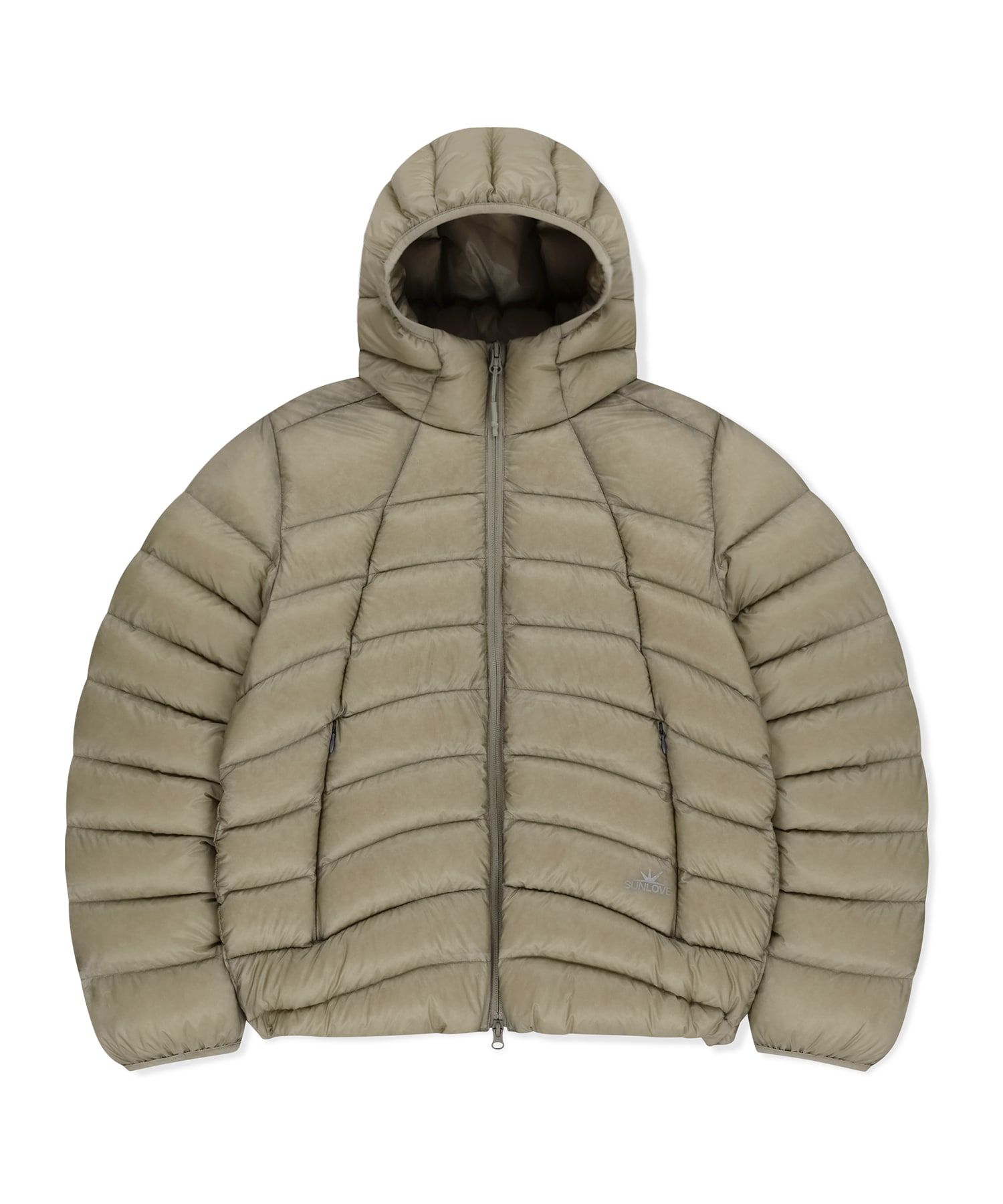 MUSINSA公式 | SUNLOVE Hooded Fly Light Down Jacket Stone