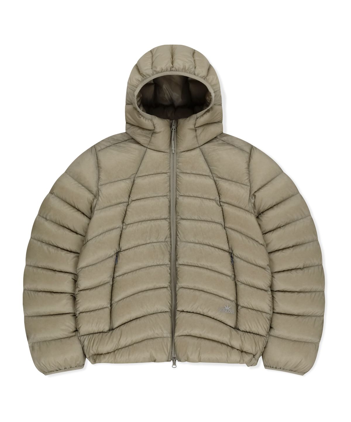 썬러브투어(SUNLOVETOUR) Hooded Fly Light Down Jacket Stone
