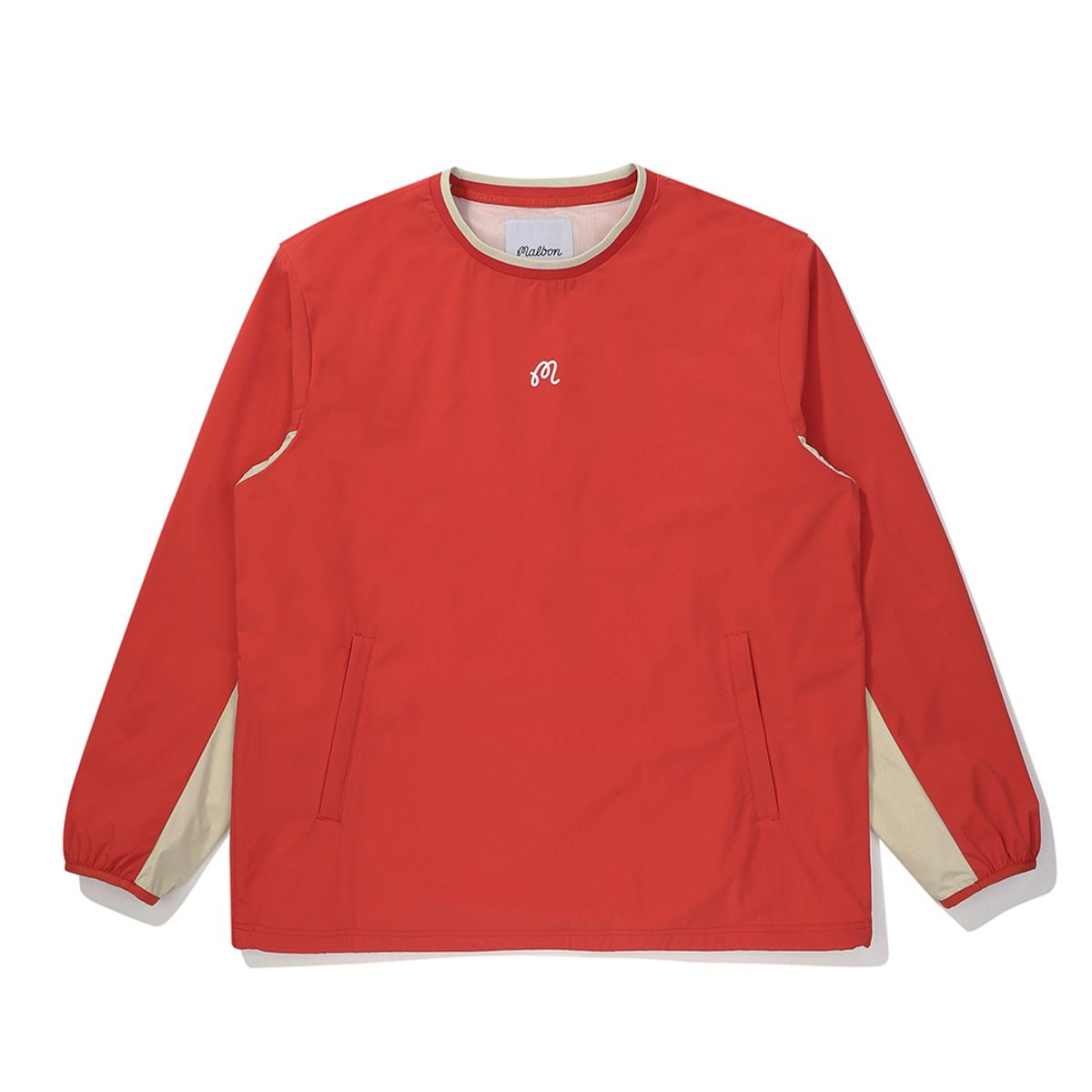 말본 골프(MALBON GOLF) 컬러 블록 긴팔 피스테 RED