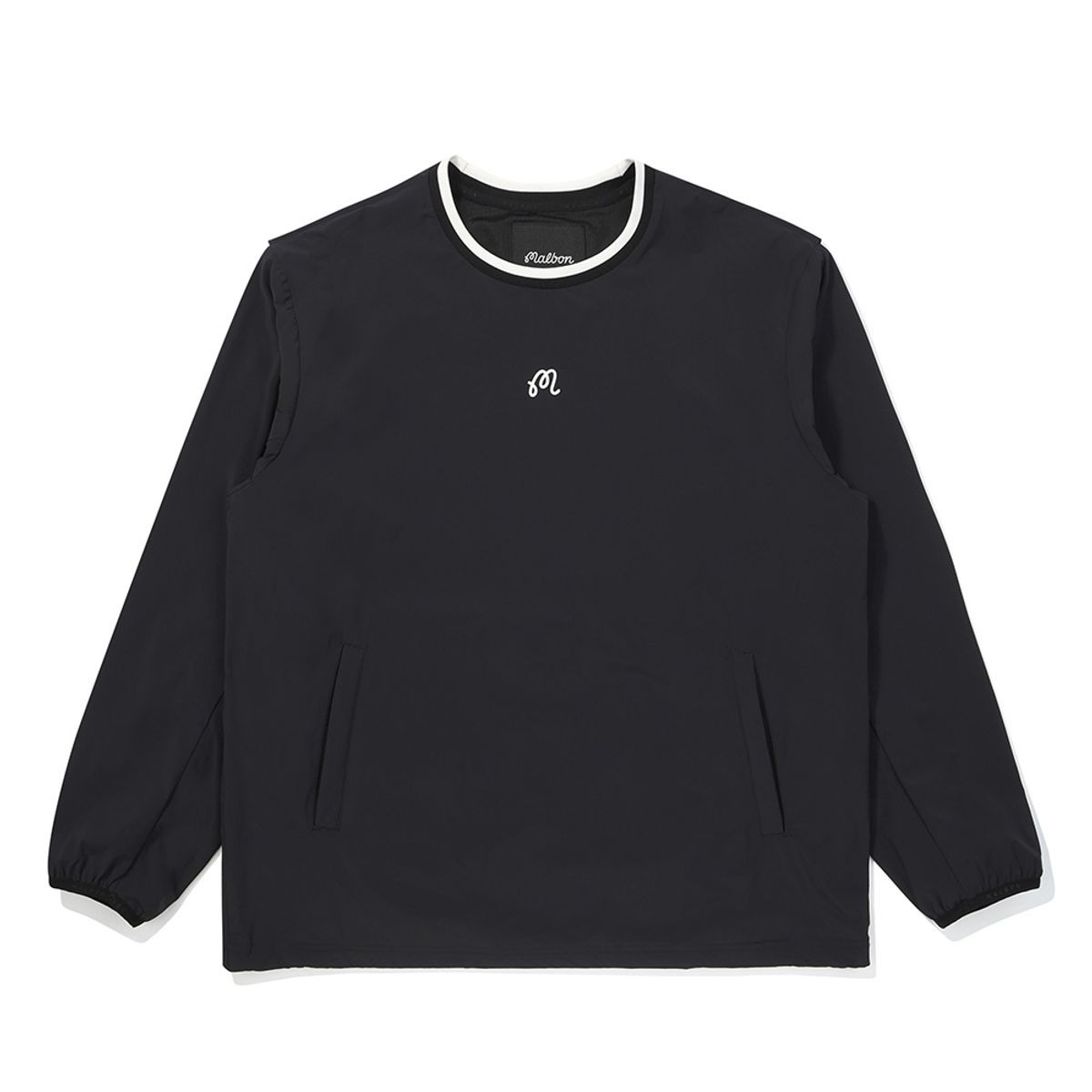 말본 골프(MALBON GOLF) 컬러 블록 긴팔 피스테 BLACK