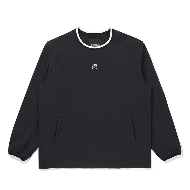 컬러 블록 긴팔 피스테 BLACK