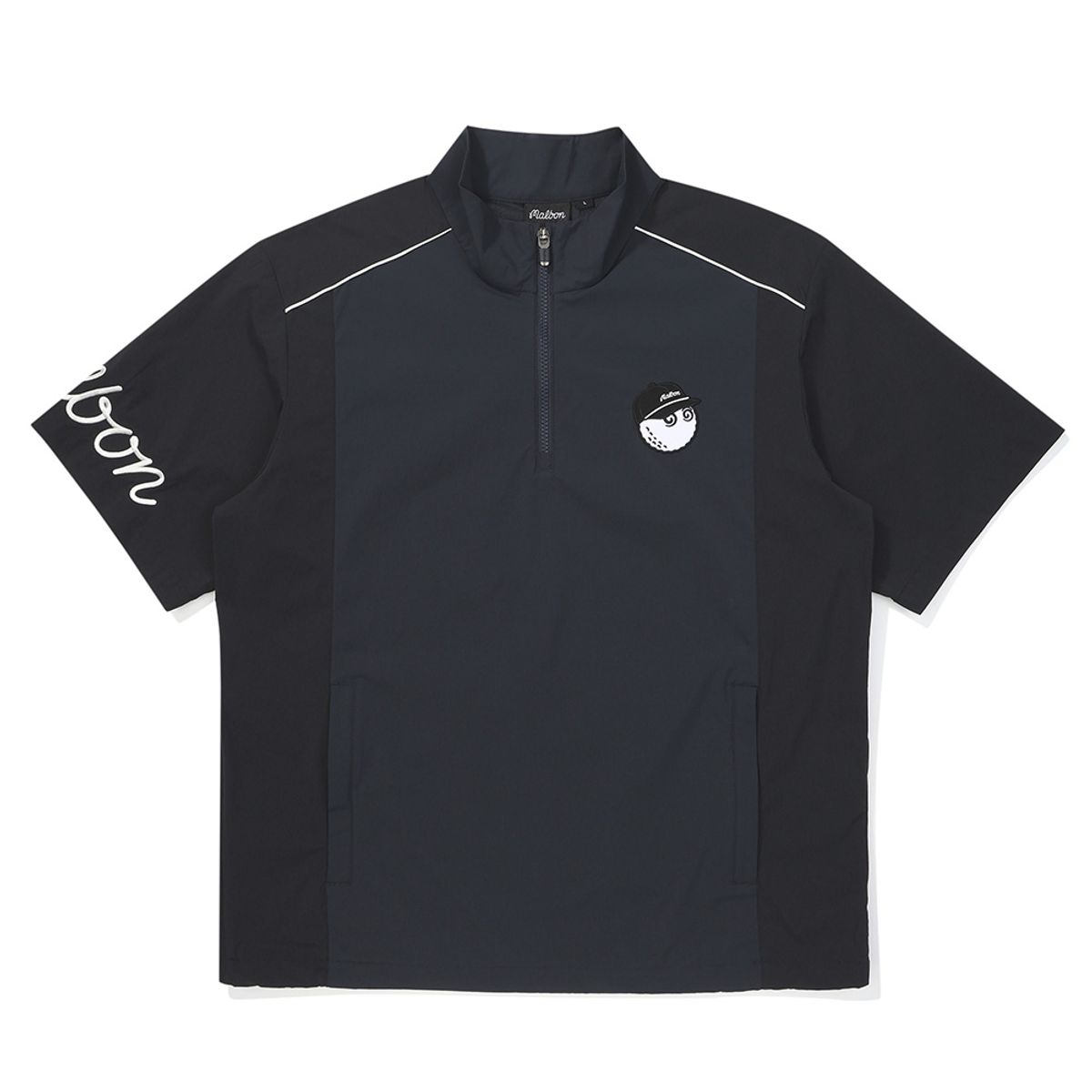 말본 골프(MALBON GOLF) 세로 절개 우븐 반팔 아노락 NAVY (MAN)