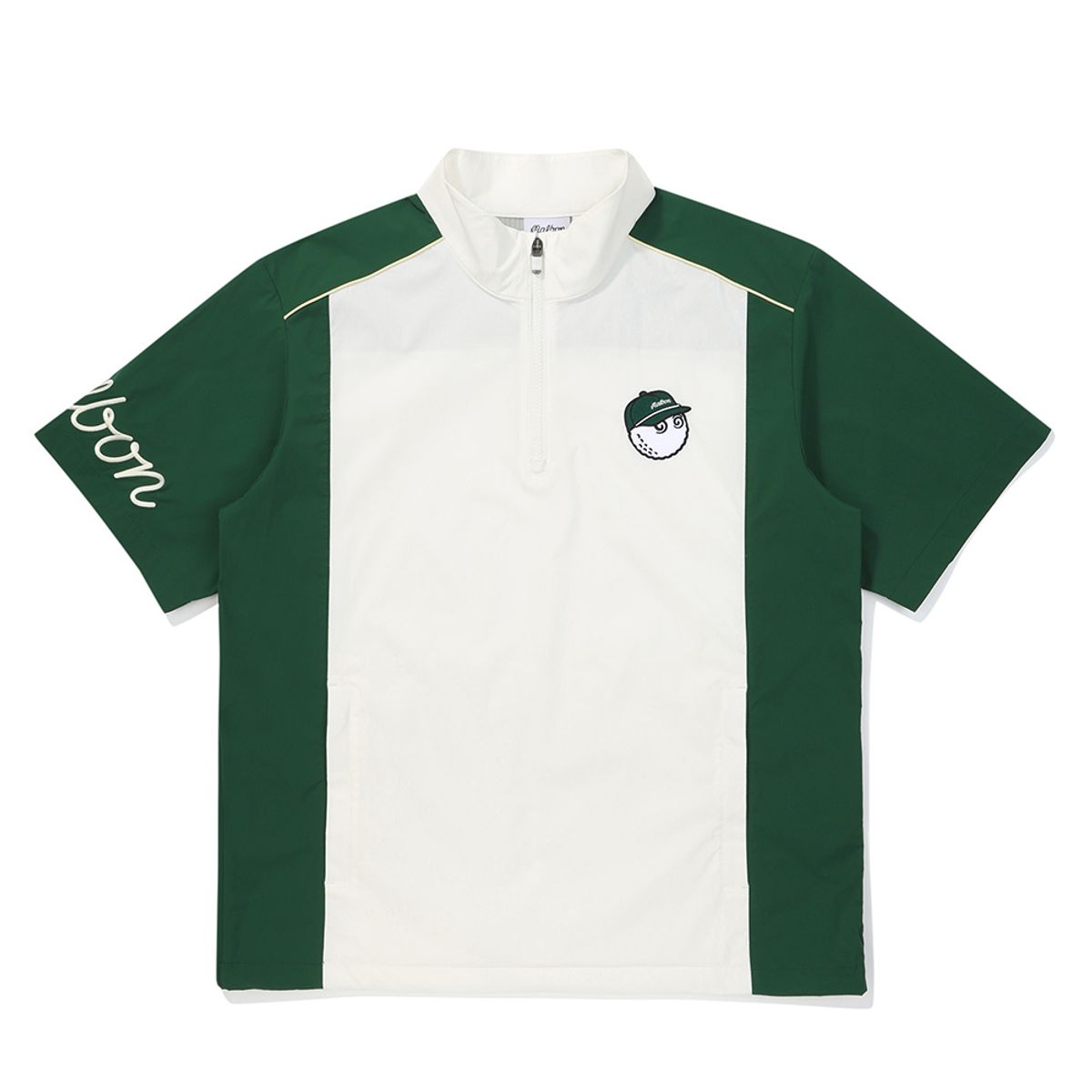 말본 골프(MALBON GOLF) 세로 절개 우븐 반팔 아노락 GREEN (MAN)