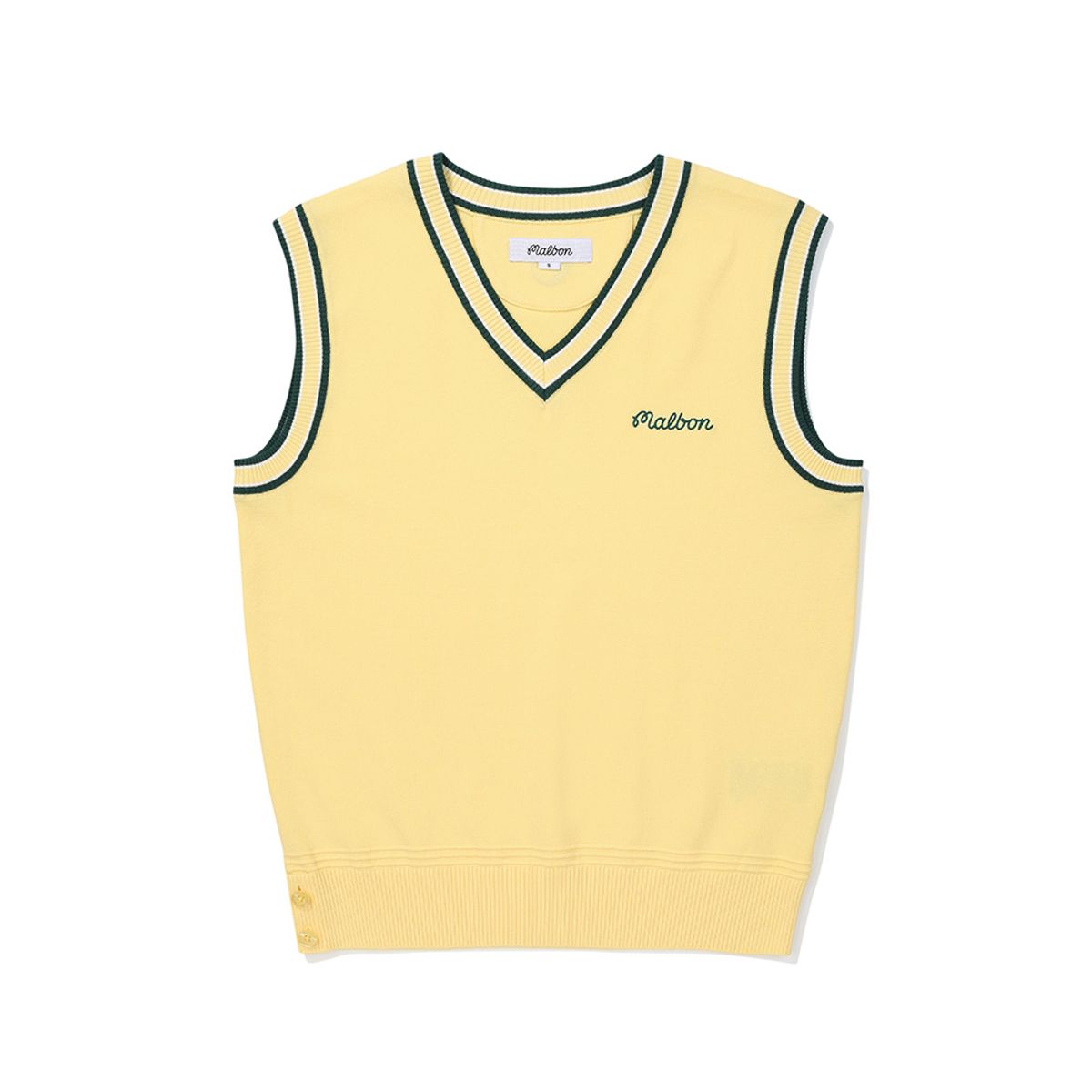 말본 골프(MALBON GOLF) 여성 컬러 팁 니트 베스트 YELLOW (WOMAN)