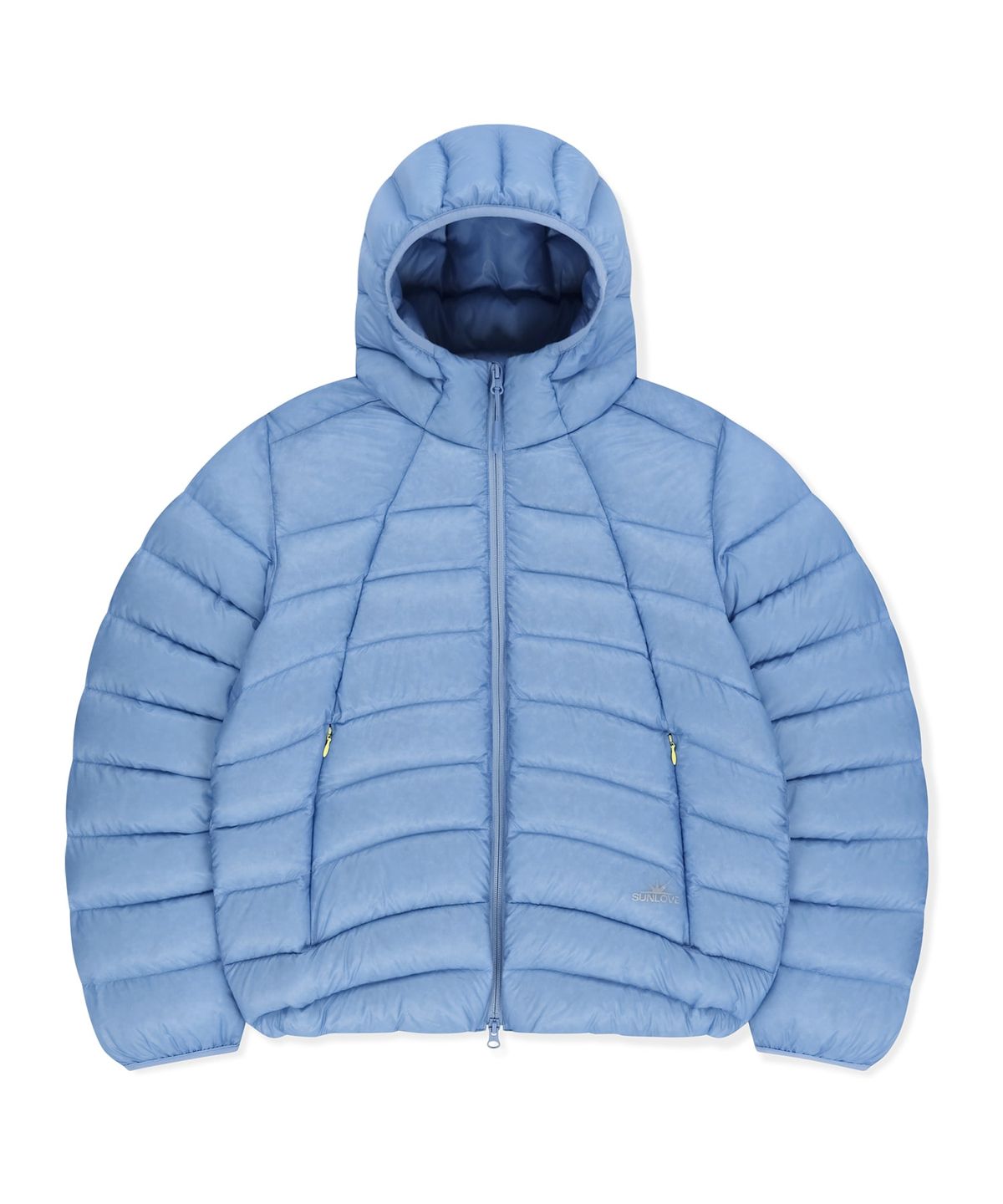 썬러브투어(SUNLOVETOUR) Hooded Fly Light Down Jacket Light Blue