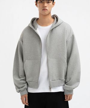 2way 크롭핏 후드 집업 점퍼 그레이 기모선택