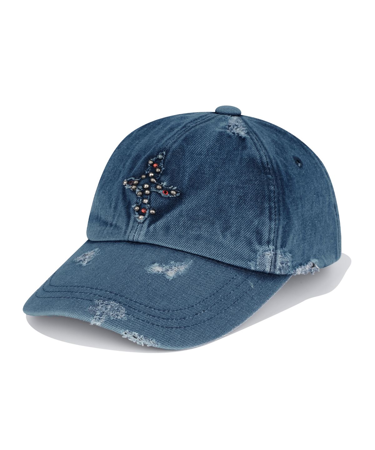낫포너드(NOT4NERD) 4 Symbol Stud Vintage Ball Cap - Deep Blue