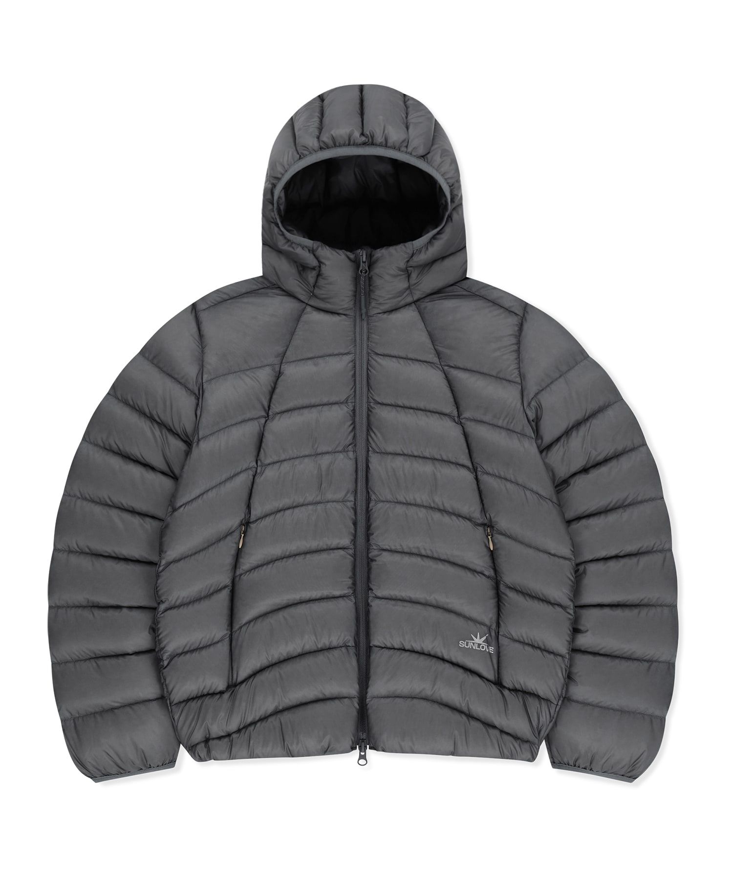 MUSINSA公式 | SUNLOVE Hooded Fly Light Down Jacket Grey
