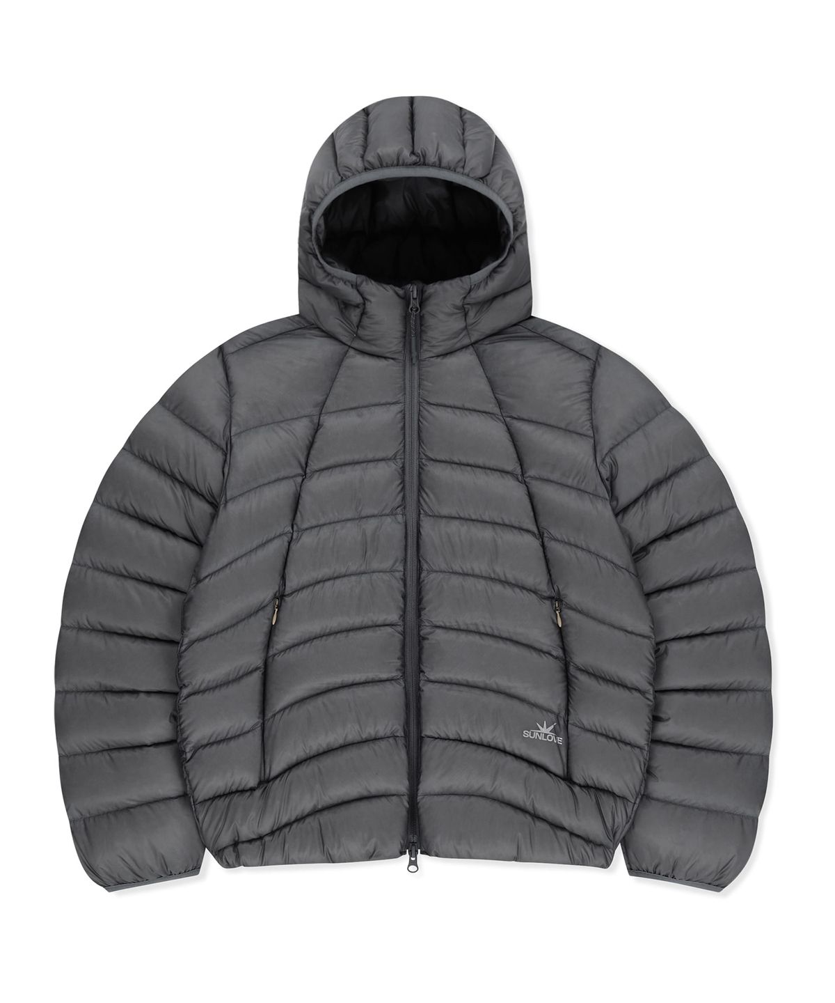 썬러브투어(SUNLOVETOUR) Hooded Fly Light Down Jacket Grey