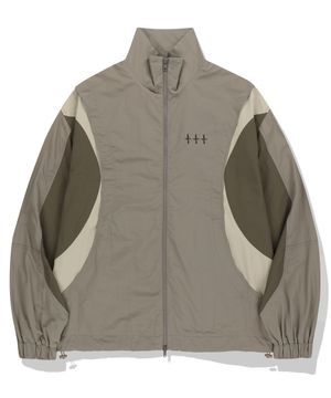 444 Logo Color Block Nylon Windbreaker Jacket - Beige