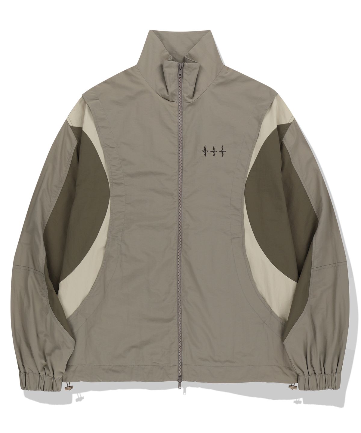 낫포너드(NOT4NERD) 444 Logo Color Block Nylon Windbreaker Jacket - Beige
