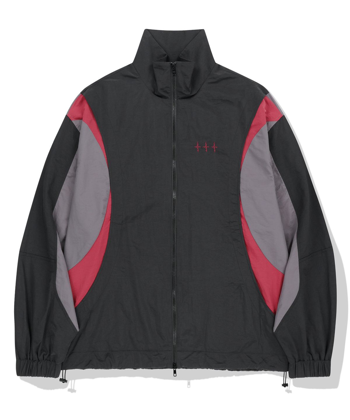 낫포너드(NOT4NERD) 444 Logo Color Block Nylon Windbreaker Jacket - Black