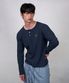 REC HENLEY-NECK LONG SLEEVE [NAVY]