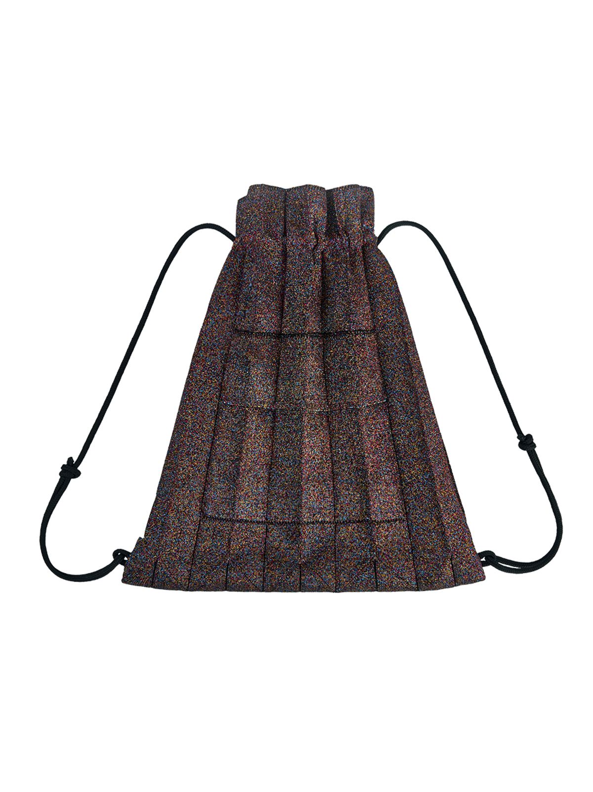 조셉앤스테이시(JOSEPH&STACEY) Lucky Pleats Knit String Backpack Multi Rainbow Black