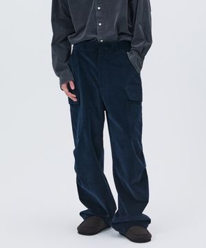 CORDUROY UTILITY CARGO PANTS NAVY
