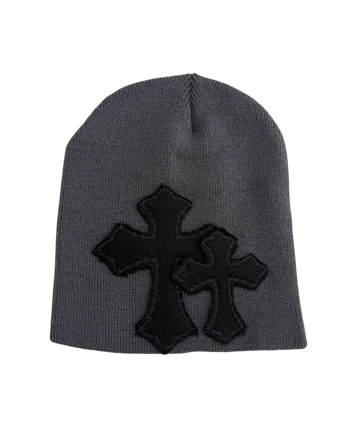 스케이터락(SK8ER ROCK) Double Cross Patchwork Beanie ((dark gray))