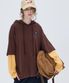 SOFT LAYERED HOODIE T-SHIRT BROWN
