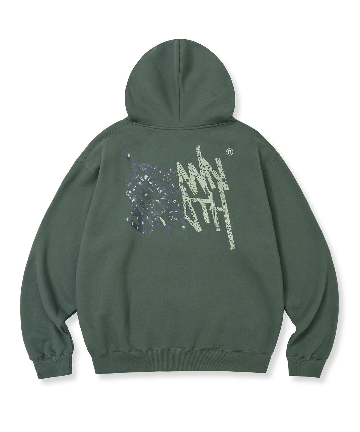브라운브레스(BROWNBREATH) PAISLEY TAG HOODIE - CHARCOAL