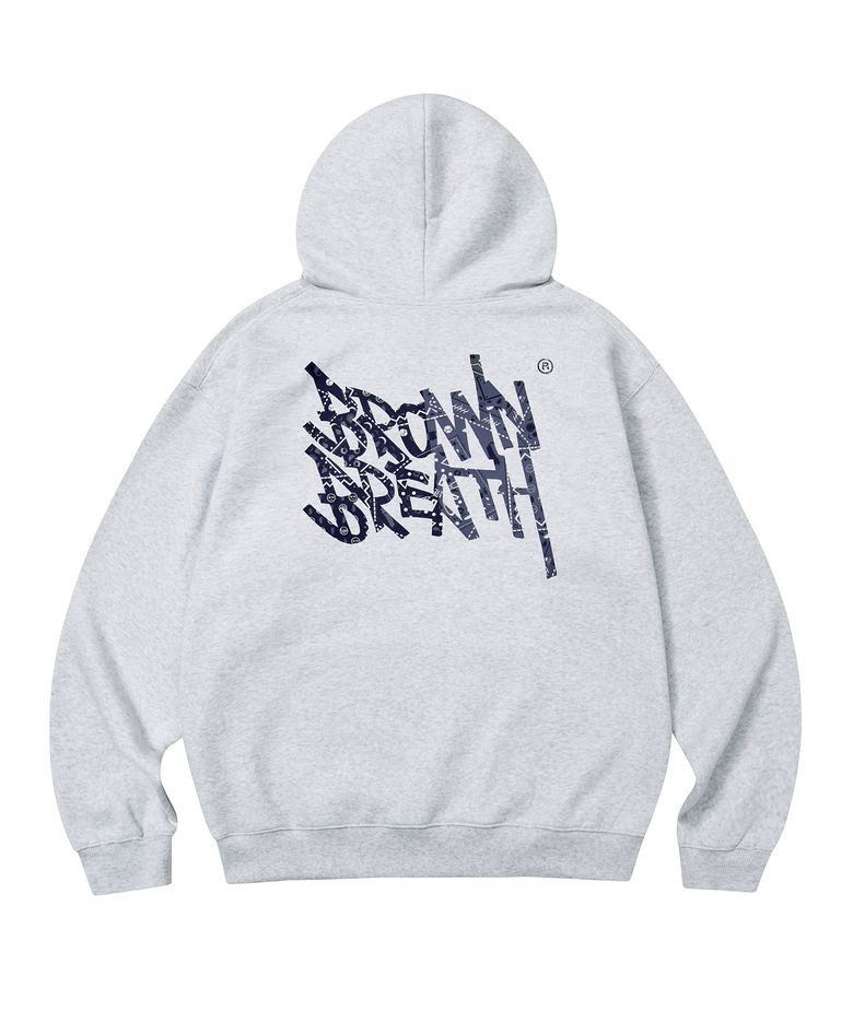 PAISLEY TAG HOODIE - ASH