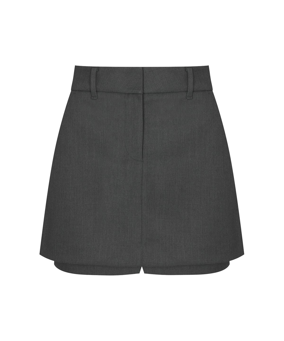 플레이부(PLAYBOO) TWILL LAYERED SKIRT PANTS_Grey