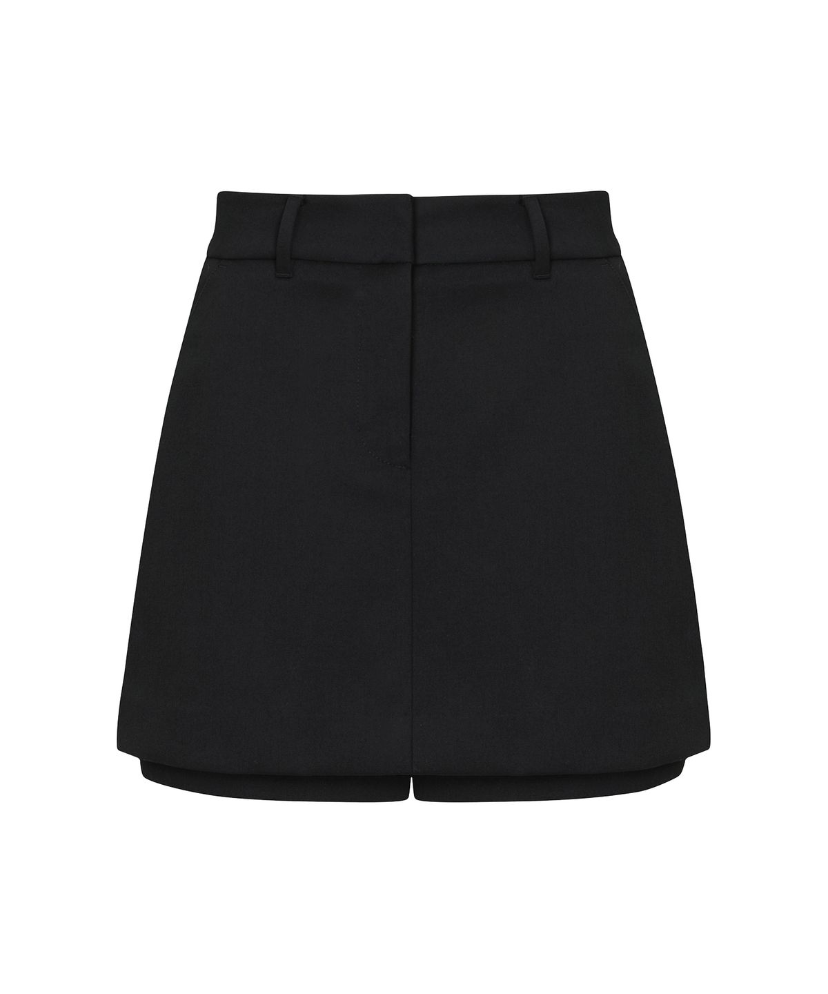 플레이부(PLAYBOO) TWILL LAYERED SKIRT PANTS_Black