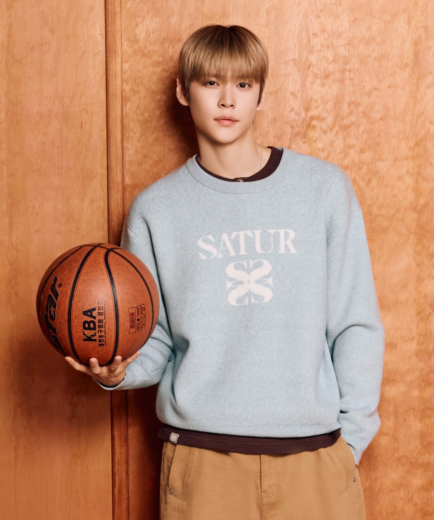 MUSINSA | SATUR Basic Logo Jacquard Crew Neck Knit Mint