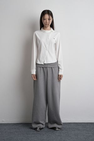 DIAGONAL UNBALANCED SHIRT WHITE