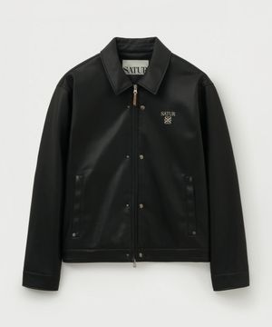 테오 신세틱 레더 칼라 자켓 블랙