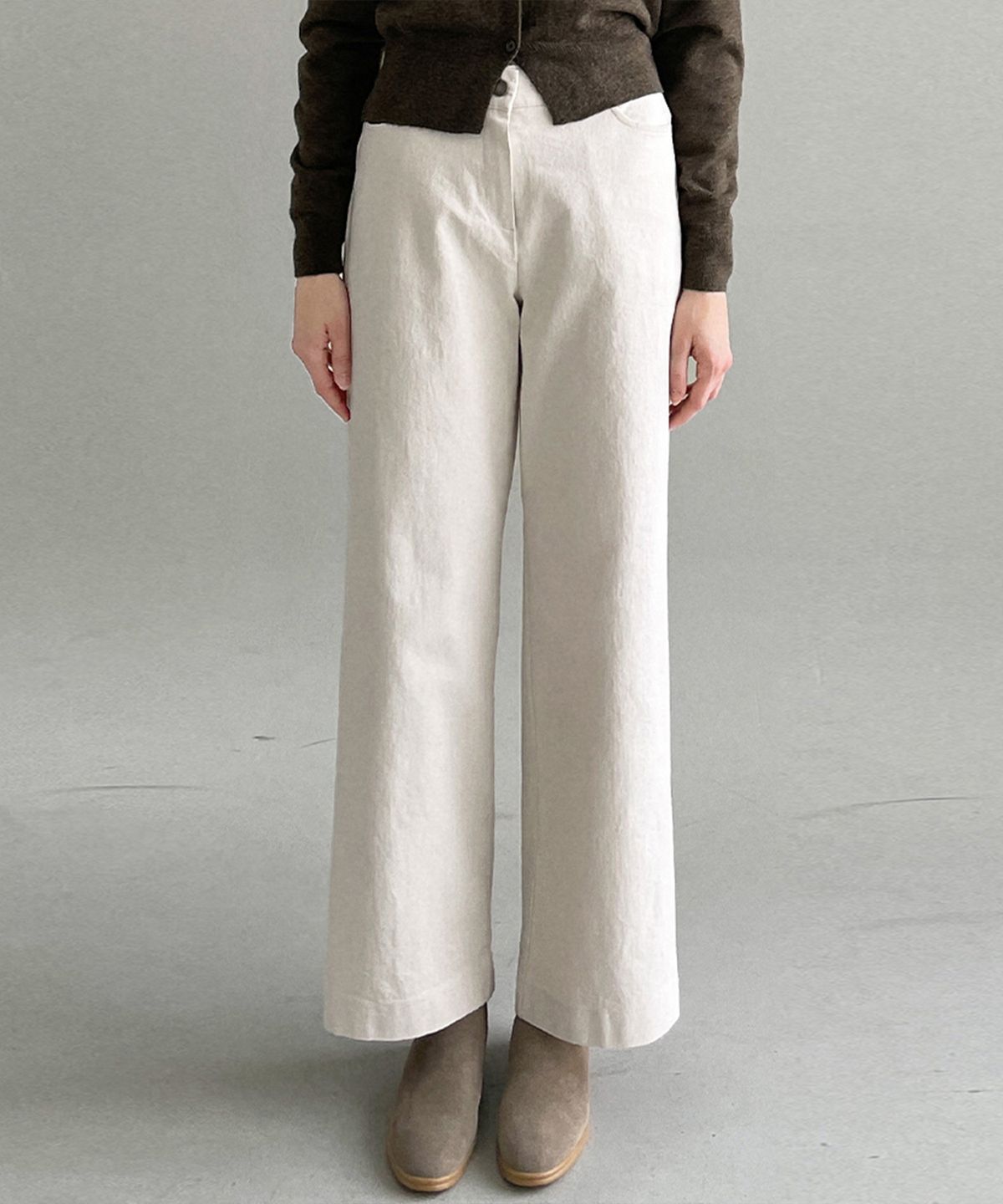 슬로우롤리(SLOWLOLLI) Back elastic straight pants