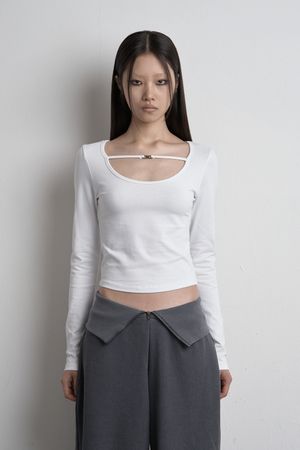 TWO-WAY BUCKLE LONG SLEEVE WHITE