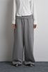 FOLD ZIPPER WIDE SWEATPANTS GRAY