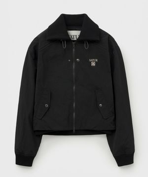 (W) 마론 나일론 크롭 봄버 자켓 블랙