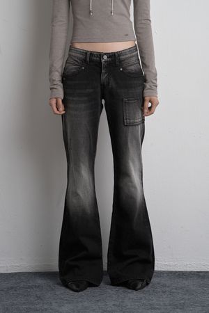 CARGO PAINTING DENIM PANTS BLACK