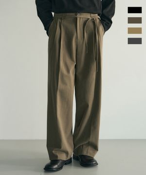 [데릭 X 로템버] 벨티드 투 턱 와이드 치노 팬츠 [ 4 COLOR ]