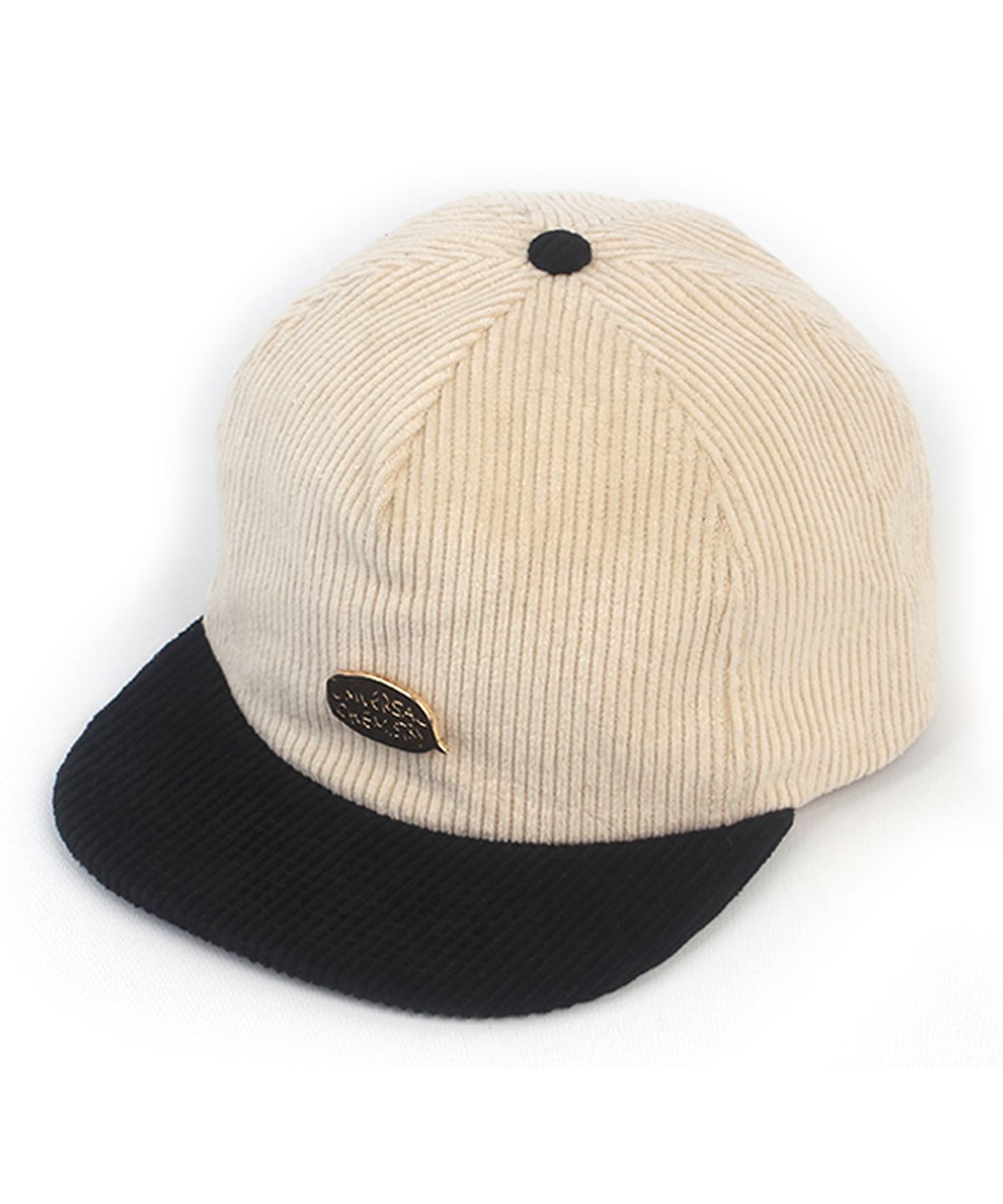 유니버셜 케미스트리(UNIVERSAL CHEMISTRY) Corduroy Ivory Black Snapback Cap 코듀로이모자