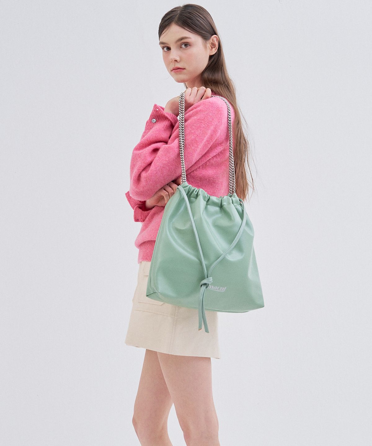 마크니(MACNI) CHAIN STRING BAG_MINT