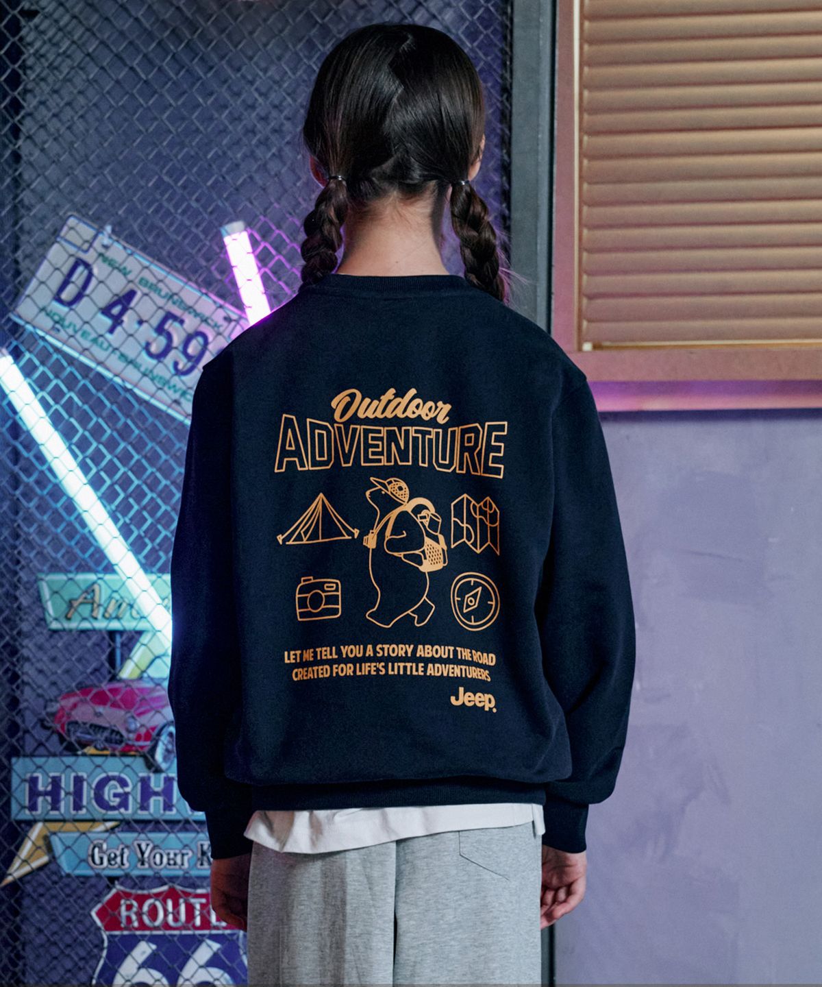 지프키즈(JEEPKIDS) 아웃도어 베어 맨투맨(KQ5TSU881NA)