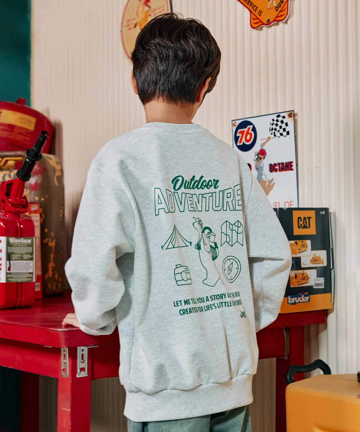 지프키즈(JEEPKIDS) 아웃도어 베어 맨투맨(KQ5TSU881MI)