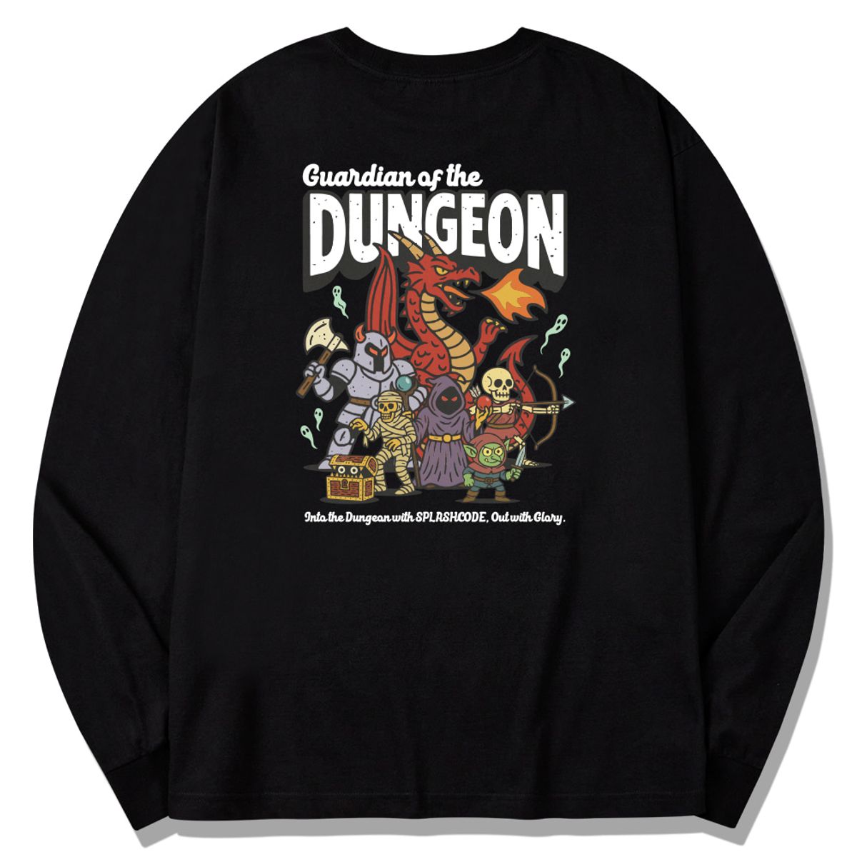 스플래시코드(SPLASHCODE) 롱슬리브 블랙 - 던전의 수호자(Dungeon Guardian)