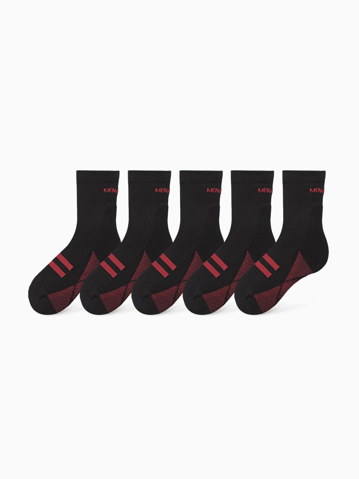 미나수(MENASOO) [5 PACK] Menasoo Soft Runsocks_Black
