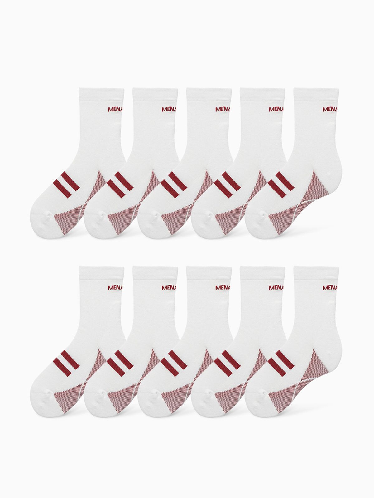 미나수(MENASOO) [10 PACK] Menasoo Soft Runsocks_White